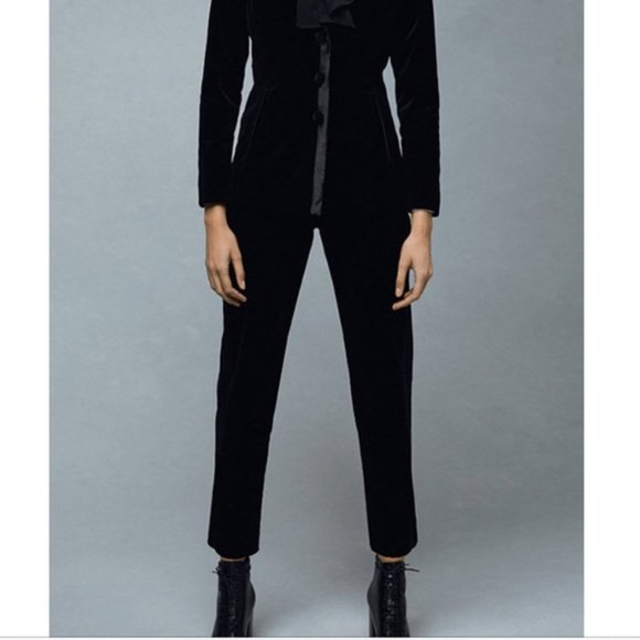 NWT FRAME Velvet Tux Straight-Legs Pants - Picture 5 of 8